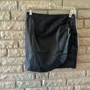 Abercrombie black leather skirt